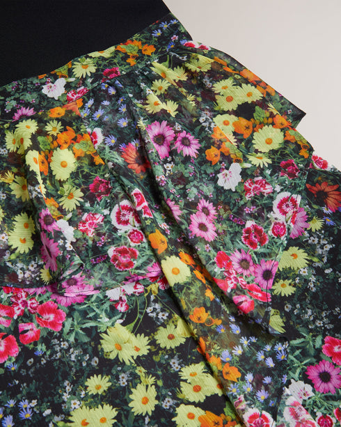 EMERELA-Dresses-Square Neck Fitted Knit Bodice Dress- Ted Baker Romania